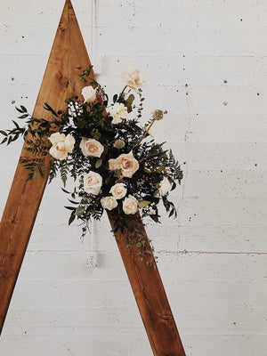 Small Floral Archway piece for wedding on Triangle wooden archway